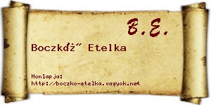 Boczkó Etelka névjegykártya